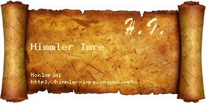 Himmler Imre névjegykártya